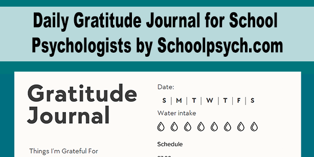 Daily Gratitude Journal for School Psychologists resources photo
