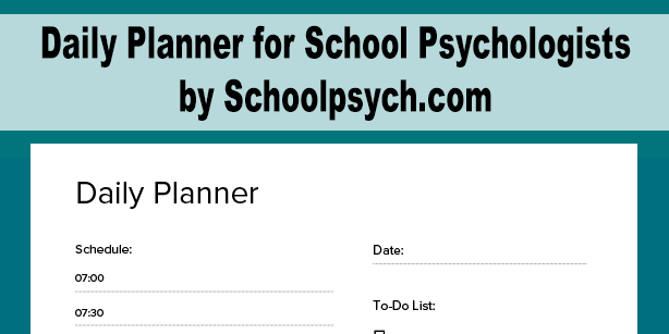 Daily Planner for School Psychologists resources photo