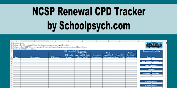 NCSP Renewal CPD Tracker (Excel Template)2