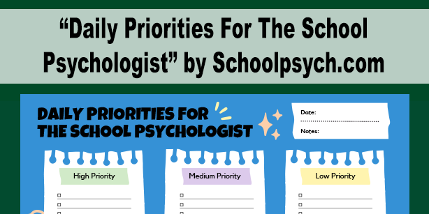 daily priorities for the school psychologist resources photo